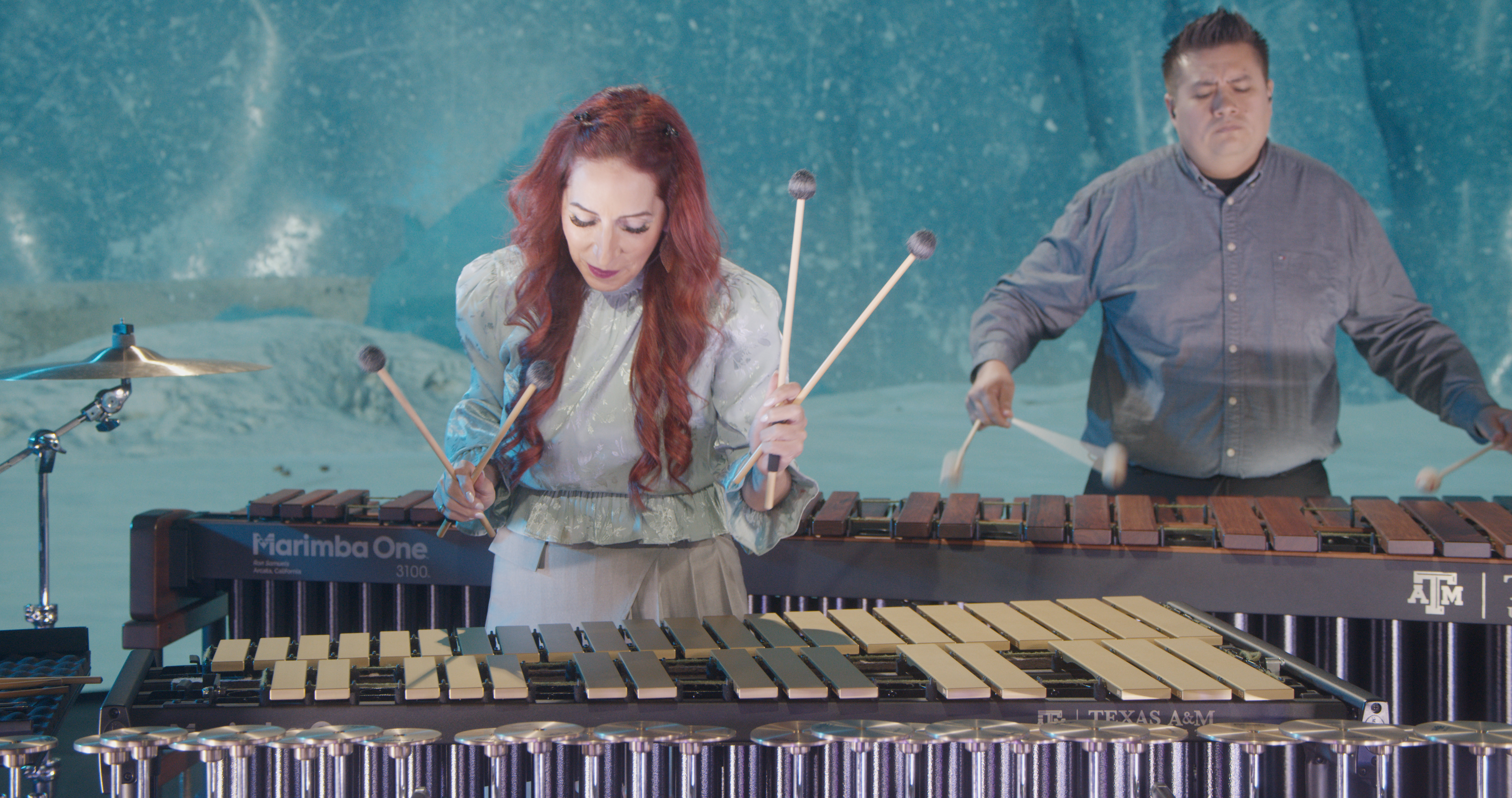 Musicians playing during Thaw Performance.